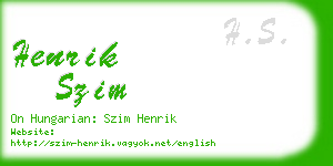 henrik szim business card